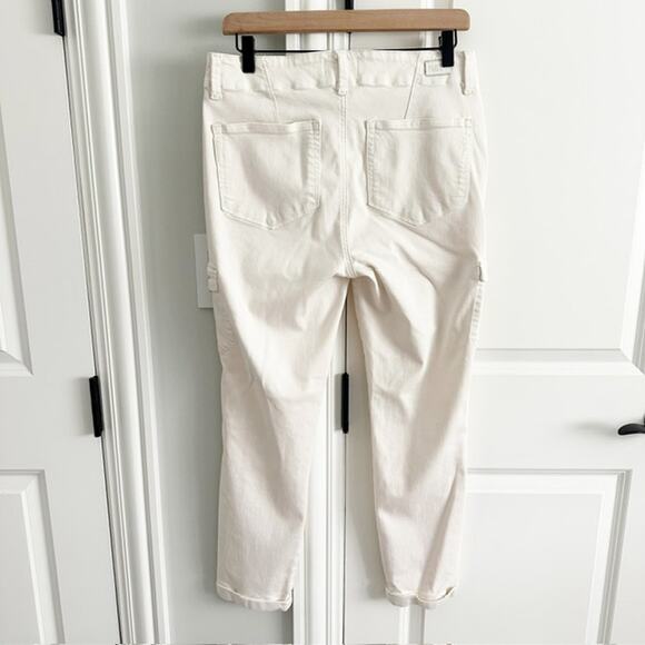 Paige Christy Mid-Rise Straight Cargo Pants Size: 29 Color: Quartz Sand - Picture 4 of 11